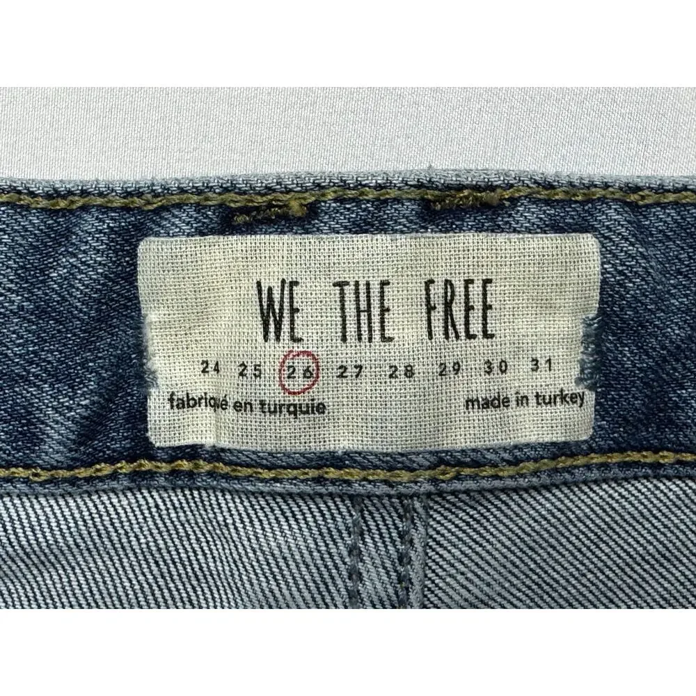 We The Free Women's Distressed Straight Leg Blue Jeans - Size 26 (26x27.5)* - Picture 3 of 4